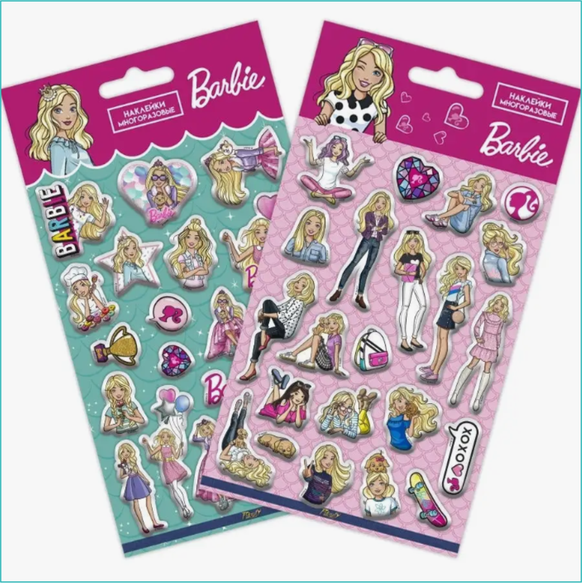 Набор объемных 3D наклеек (Стикерпак) "Барби" (Barbie) - фото 3 - id-p112109295