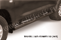 Защита порогов d76 с проступями черная Slitkoff для Toyota Land Cruiser 200 (2007-2012)