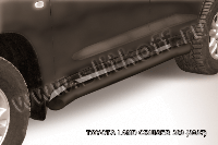 Защита порогов d76 с гибами черная Slitkoff для Toyota Land Cruiser 200 (2007-2012)