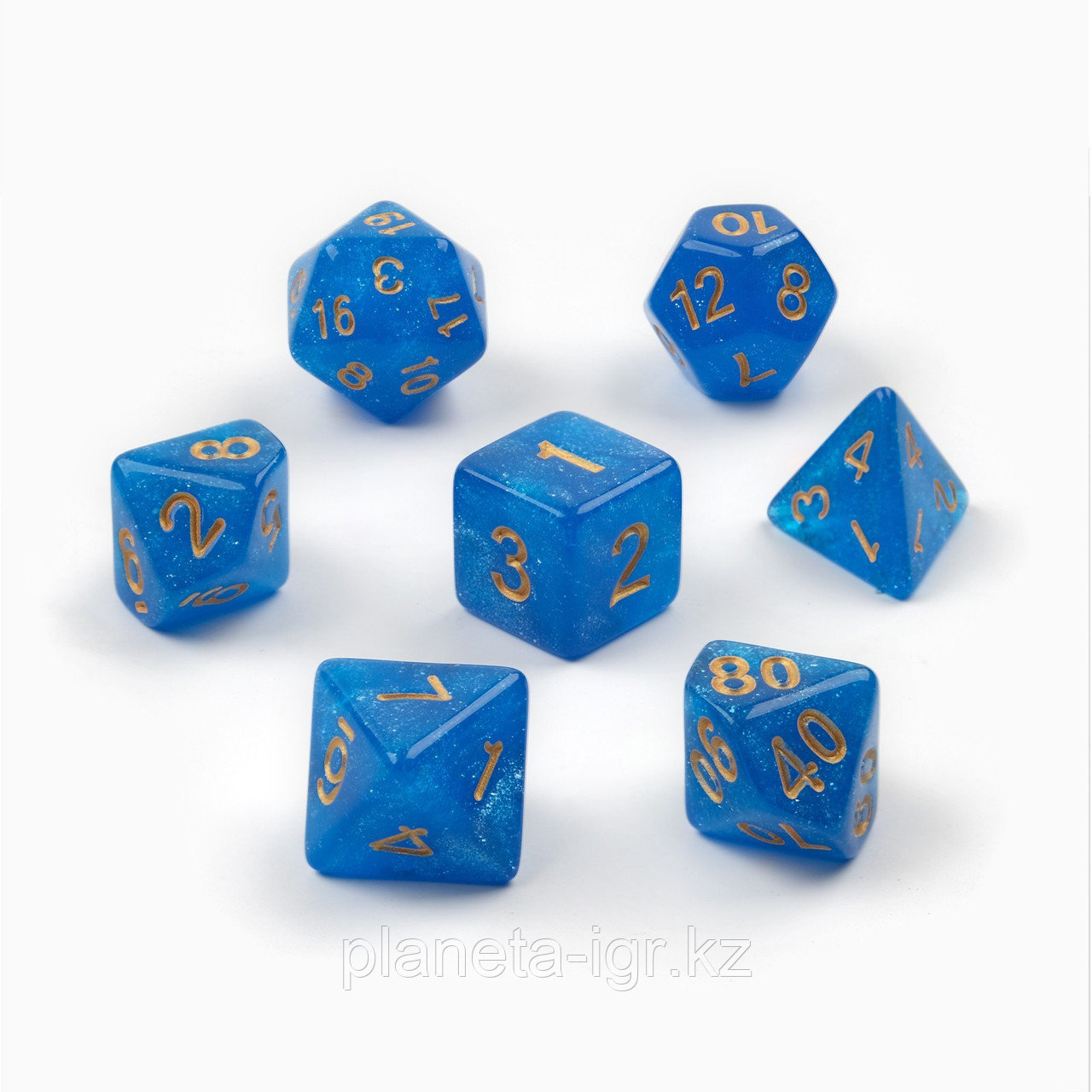 Набор кубиков: Синий перламутр 7 шт. (Dungeons and Dragons, ДнД) | Сима Лэнд