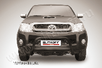 Кенгурятник d57 низкий черный Slitkoff для Slitkoff для Toyota Hilux (2005-2010)