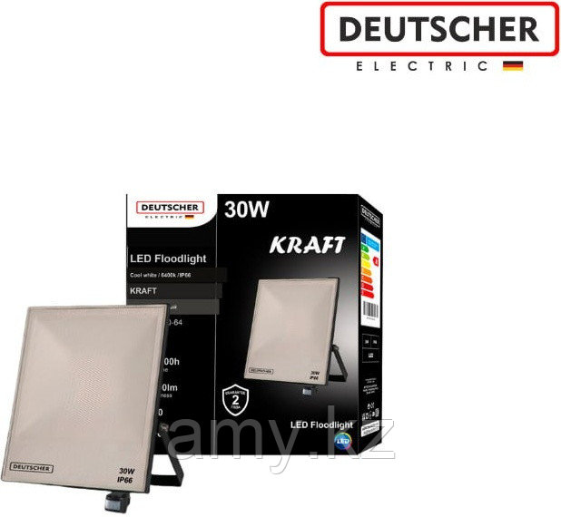 Светодиодный прожектор KRAFT с датчиком движения 30W 6400K (DEUTSCHER) - фото 1 - id-p112135011