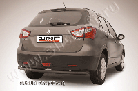 Защита заднего бампера d57 черная Slitkoff для Suzuki SX-4 (2013-2016)