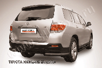 Уголки d76 черные Slitkoff для Toyota Highlander (2010-2014)