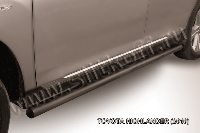 Защита порогов d57 труба черная Slitkoff для Toyota Highlander (2010-2014)