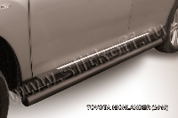 Защита порогов d76 труба черная Slitkoff для Toyota Highlander (2010-2014)