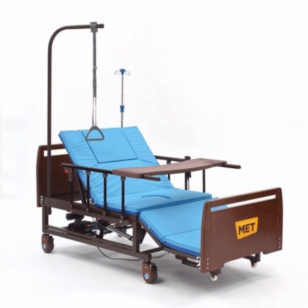Электрическая медицинская кровать MET REVEL L удлиненная с функцией кардиокресло, переворотом и туалетом (арт.