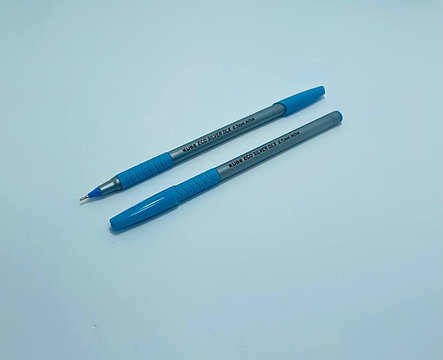 Ручка шариковая KUBE ECOGRIP SILVER DLX синяя 0.7мм, фото 2
