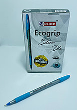 Ручка шариковая KUBE ECOGRIP SILVER DLX синяя 0.7мм