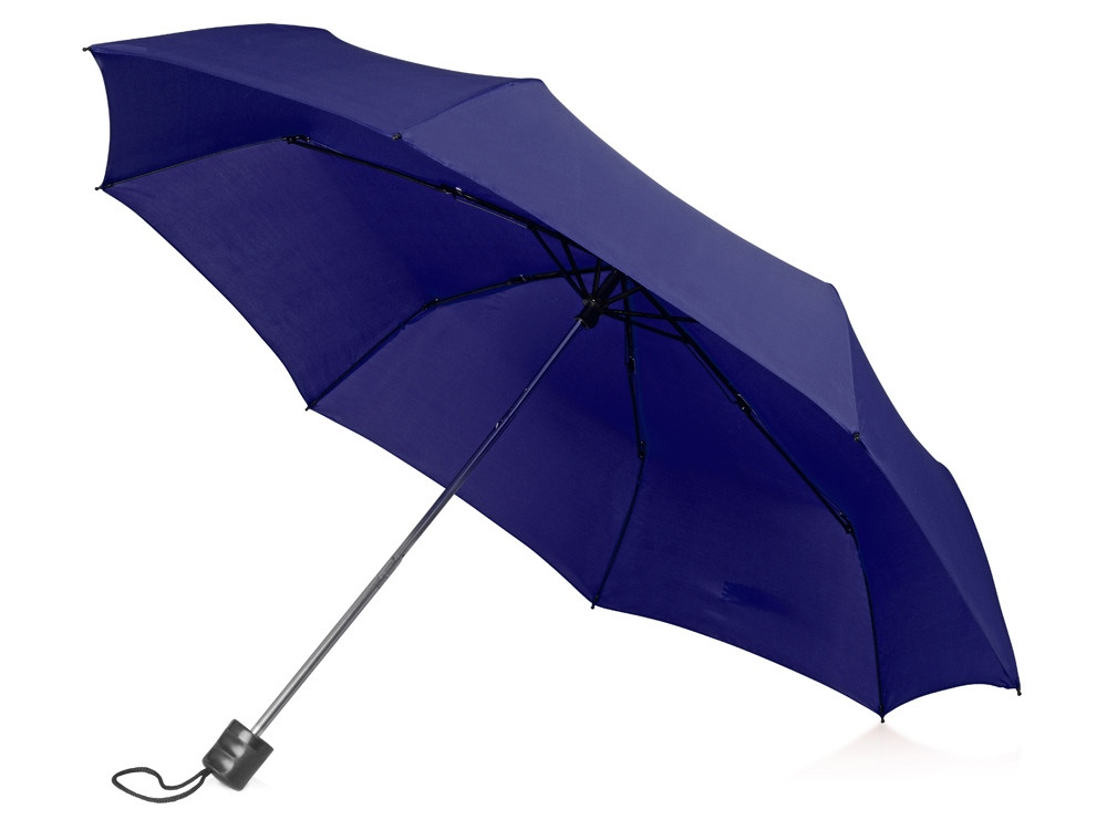 Зонт складной Columbus, механический, 3 сложения, с чехлом, темно-синий