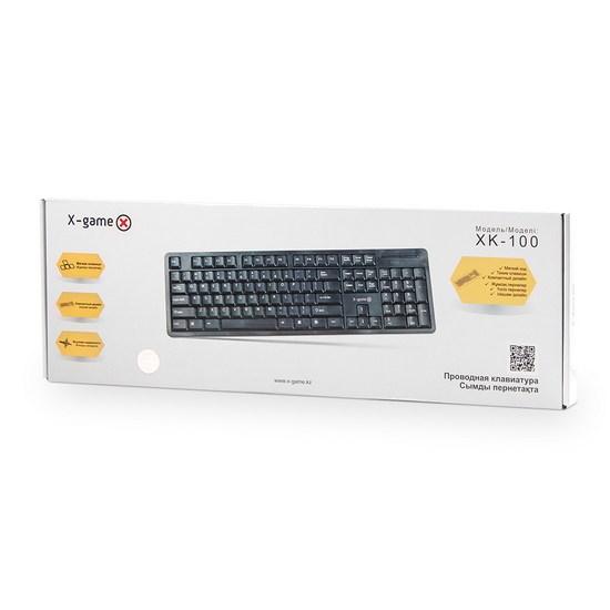 Клавиатура, X-Game, XK-100UB, Ультратонкая, USB, Анг/Рус/Каз, Чёрный - фото 3 - id-p112147099