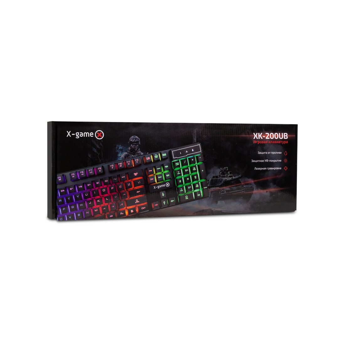 Клавиатура, X-Game, XK-200UB, USB, Кол-во стандартных клавиш 104, Размер: 439.2 x 141.5 x 25.5 мм - фото 3 - id-p112147100