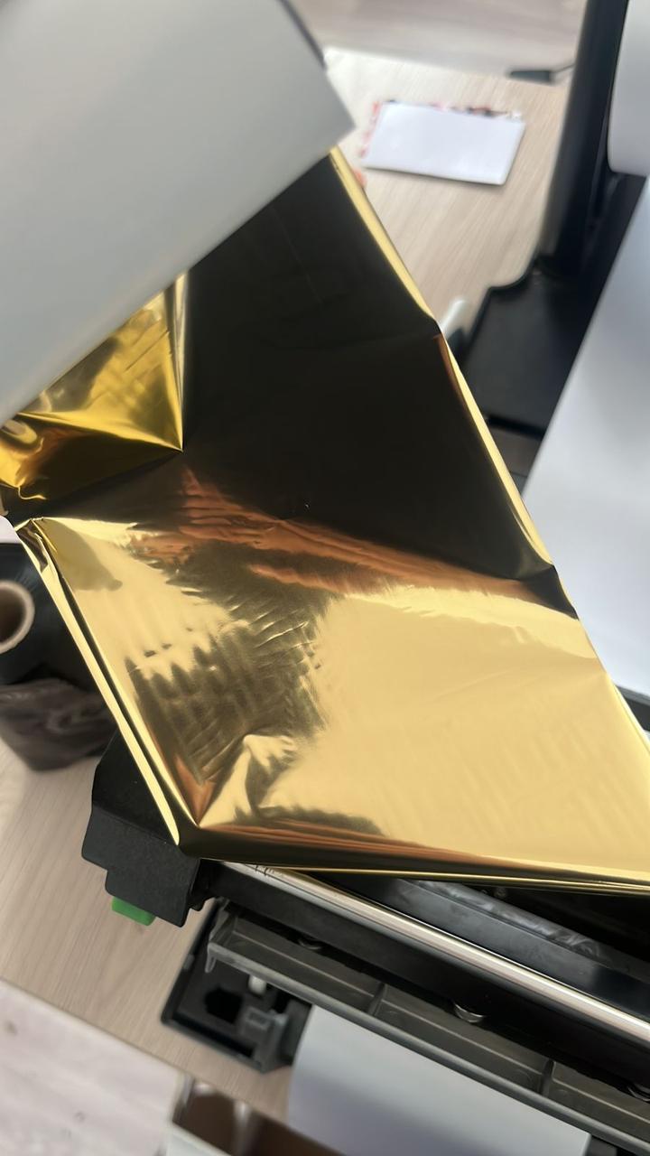 Риббон красящая лента Resin (смола) для текстиля 103мм/200м. золото. Германия - фото 1 - id-p112148125