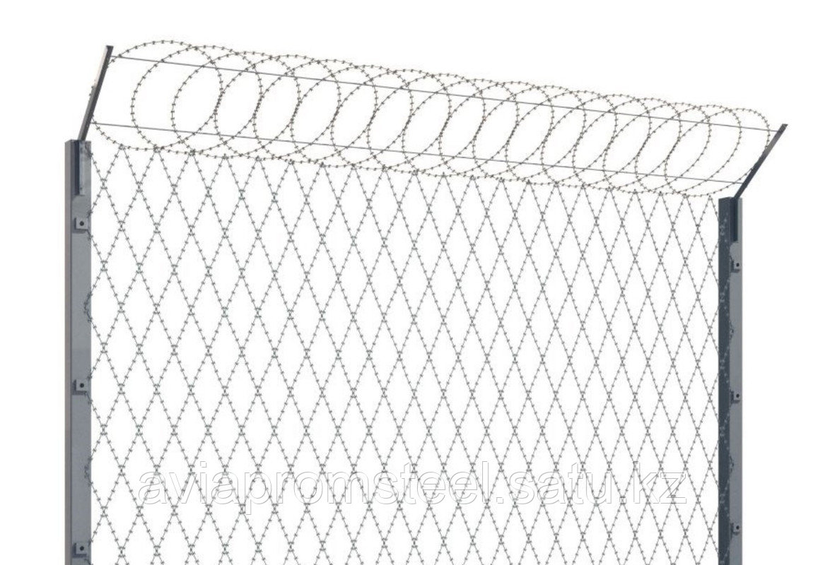 Плоское колючее ленточное ограждение 2.18х3 м, ячейка 180х180 мм, проволока 2.5 мм - фото 1 - id-p93606477