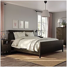 Кровать ИДАНЭС/ЛЕИРСУНД темно-коричневый Лонсет 180x200 см ИКЕА, IKEA, фото 3