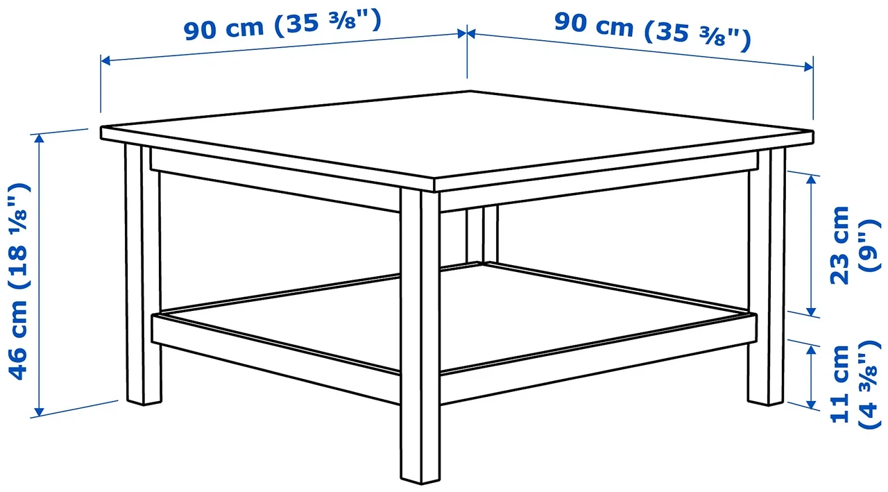 Стол журнальный ХЕМНЭС 90х90 светло-коричневый ИКЕА, IKEA - фото 3 - id-p60340350