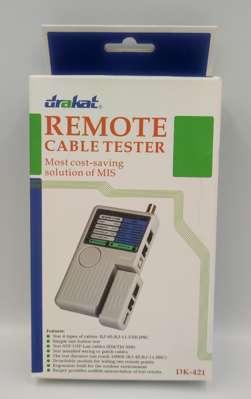 Инструмент тестер сетевого кабеля Drakat DK-421, RJ45/USB/RJ11/Coaxial - фото 1 - id-p102582359