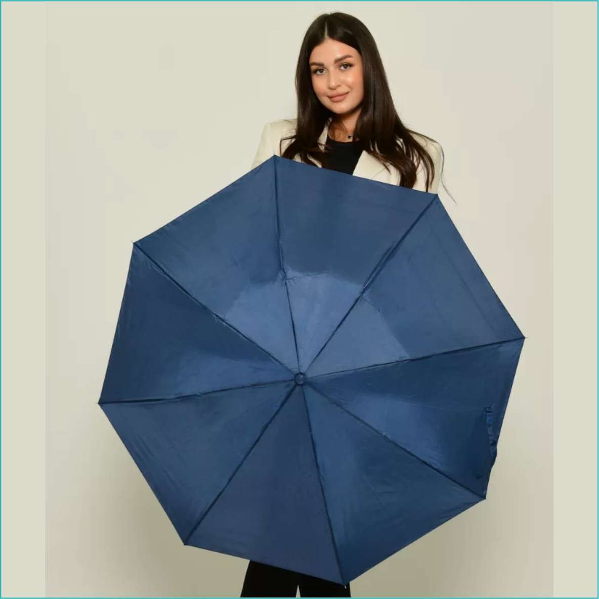 Зонт женский однотонный (Темно-синий) - фото 6 - id-p112204848