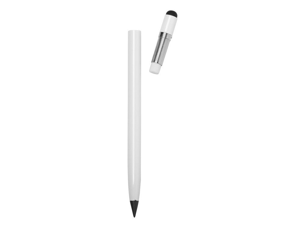 Вечный карандаш Eternal со стилусом и ластиком, белый - фото 3 - id-p112207744