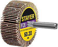 STAYER d 50 x 20 мм, P120, на шпильке d 6 мм, Круг шлифовальный лепестковый (36607-120)