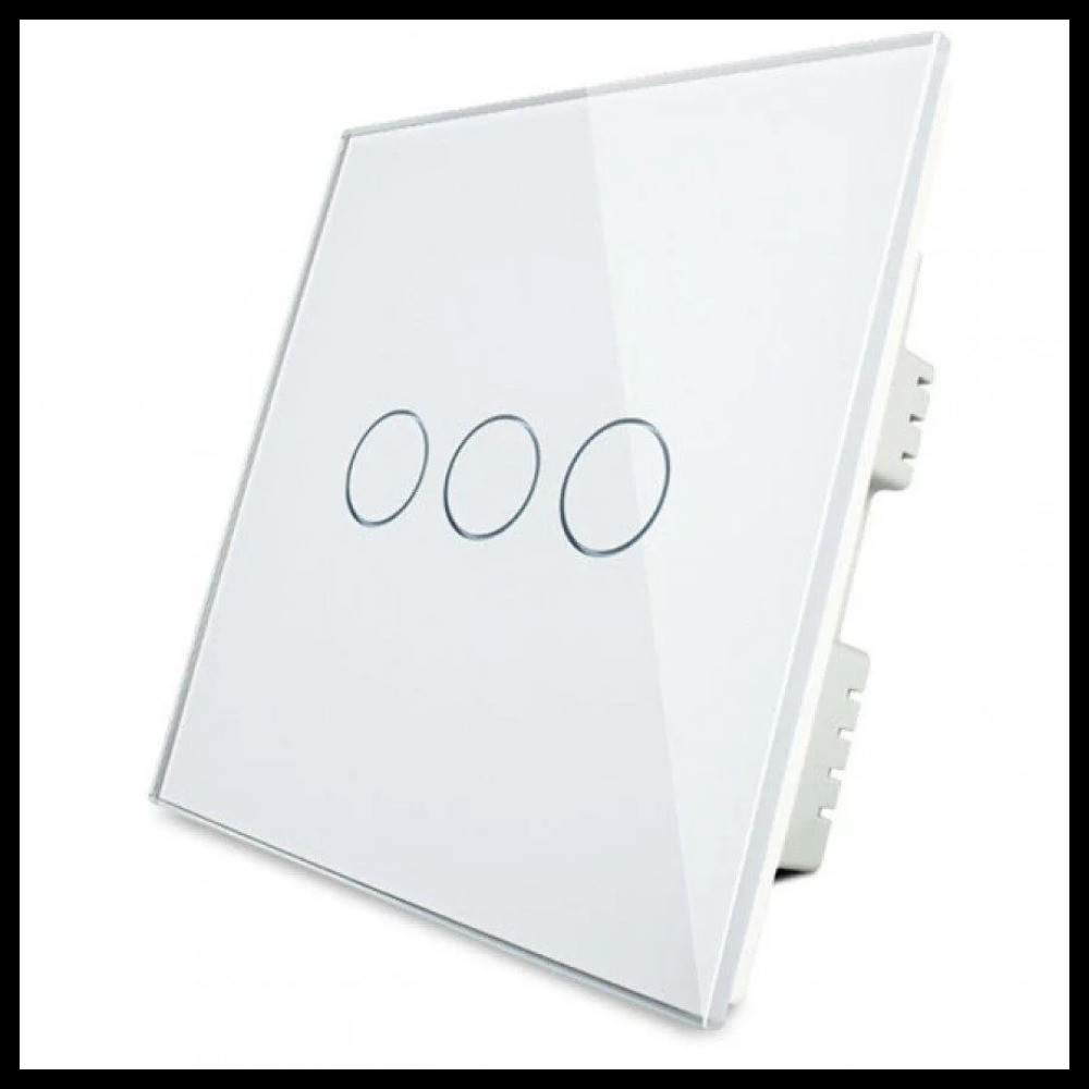 Сенсорный выключатель освещения Touch Me White (трехлинейный, белый) для турецкого хамама - фото 1 - id-p106733218
