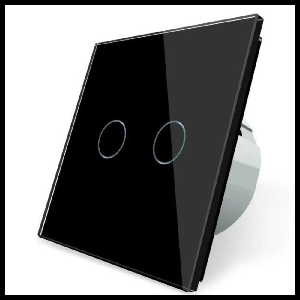 Сенсорный выключатель освещения Touch Me Black (двухлинейный, черный) для турецкого хамама - фото 1 - id-p106733213