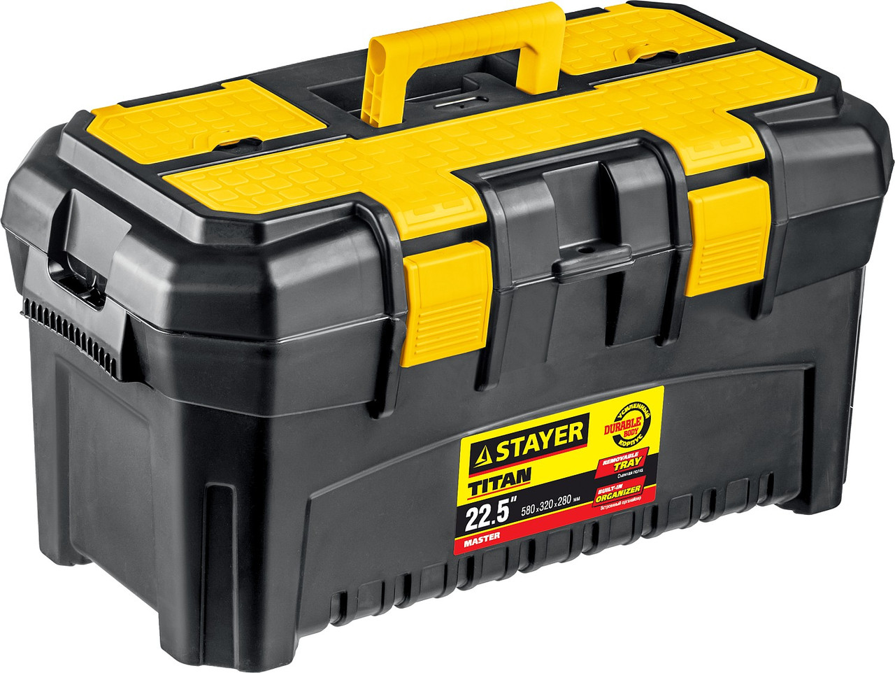 STAYER TITAN-22, 553 x 320 x 310 мм, (22″), Пластиковый ящик для инструментов (38016-22)