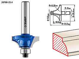 Кромочная калевочная фреза ЗУБР Профессионал №1, 25.4x10.5 мм, радиус 6.3 мм