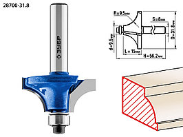 Кромочная калевочная фреза ЗУБР Профессионал №1, 31.8x15 мм, радиус 9.5 мм