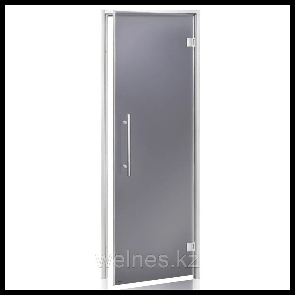 Дверь для хамама Andres Lux Gray 7х19 (короб - алюминий, стекло - серое, без порога), фото 1