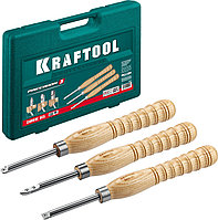 KRAFTOOL Precision-3 3 предм., Набор ручных резцов по дереву (18369)