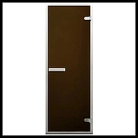 Дверь для хамама Steam Bronze Matted 8х20 (размер = 79*199 см, короб - алюминий, стекло - матовое, с порогом)