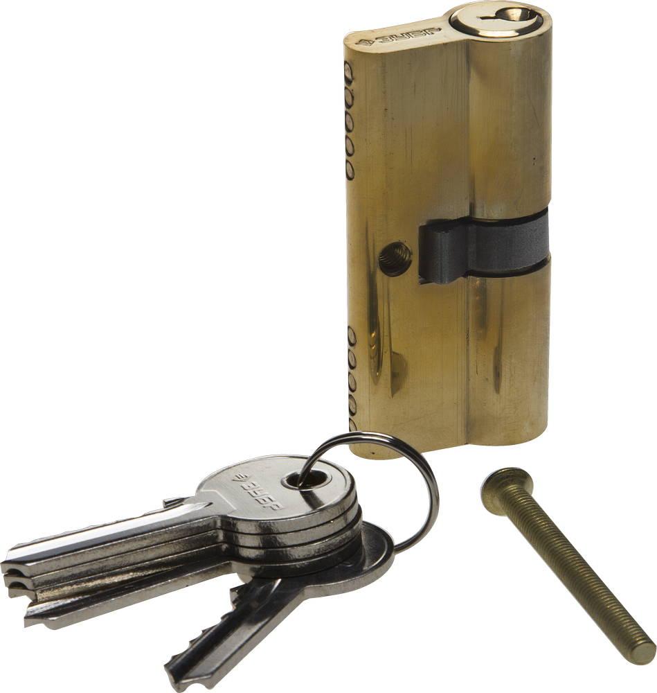ЗУБР 60 мм, цвет латунь, 5-PIN, тип ключ-ключ, цилиндровый механизм (52101-60-1) - фото 1 - id-p112217771
