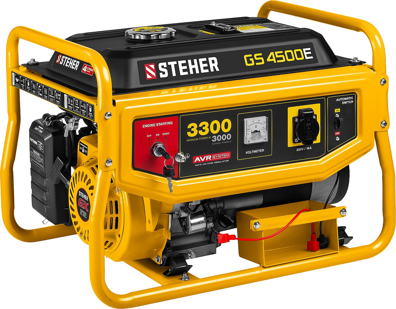 STEHER 3300 Вт, бензиновый генератор с электростартером (GS-4500E) - фото 1 - id-p112209935
