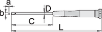 Отвертка шлицевая для точной механики, 0,50x3,0x100 UNIOR 608300, фото 2
