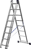 СИБИН 8 ступеней, со стабилизатором, алюминиевая, трехсекционная лестница (38833-08)