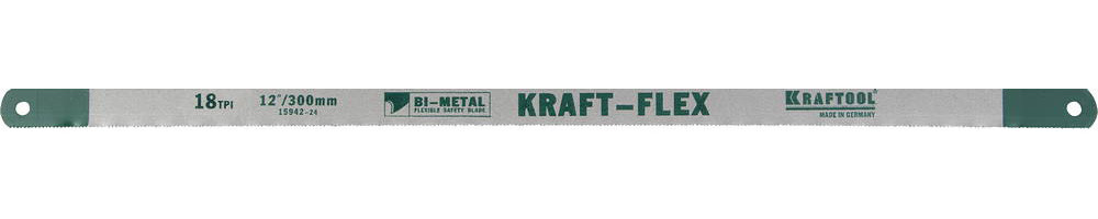 KRAFTOOL Alligator-18 18 TPI, 300 мм, Биметаллическое гибкое полотно по металлу (15942-18-S10) - фото 1 - id-p112214896