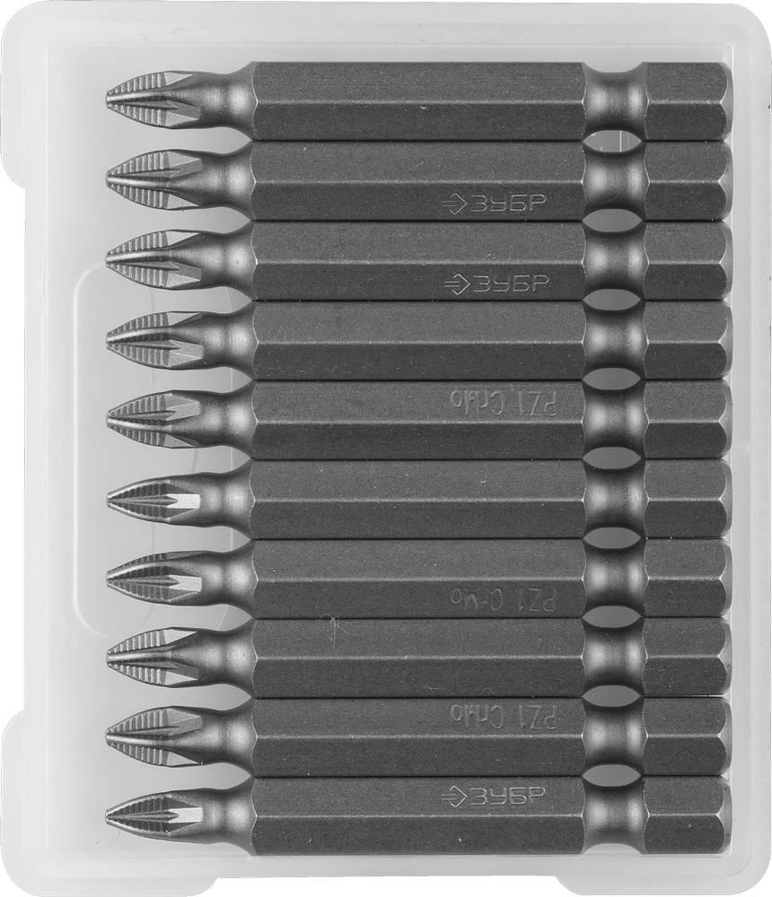 ЗУБР 10 шт, PZ1 50 мм, Кованые биты (26003-1-50-10) - фото 1 - id-p112213951