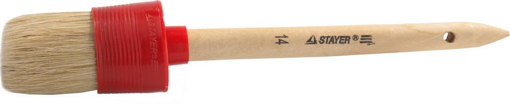 STAYER UNIVERSAL 50 мм, пластмассовый корпус, светлая натуральная щетина, деревянная ручка, Круглая кисть, - фото 1 - id-p112209237