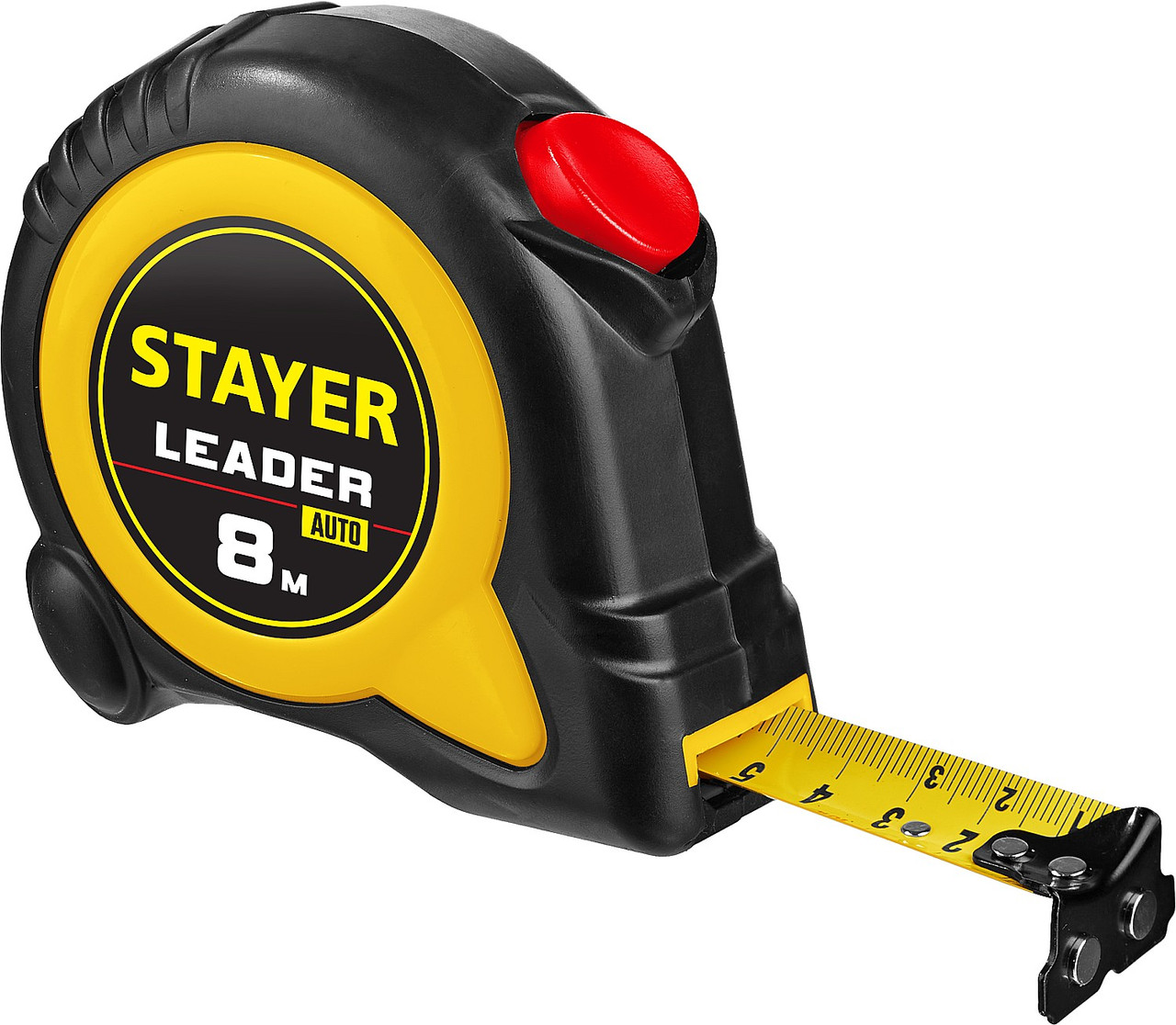 STAYER Leader 8м х 25мм, Рулетка с автостопом (3402-08-25)