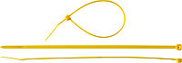 ЗУБР КС-Ж1 3.6 x 200 мм, нейлон РА66, кабельные стяжки желтые, 100 шт, Профессионал (309050-36-200)