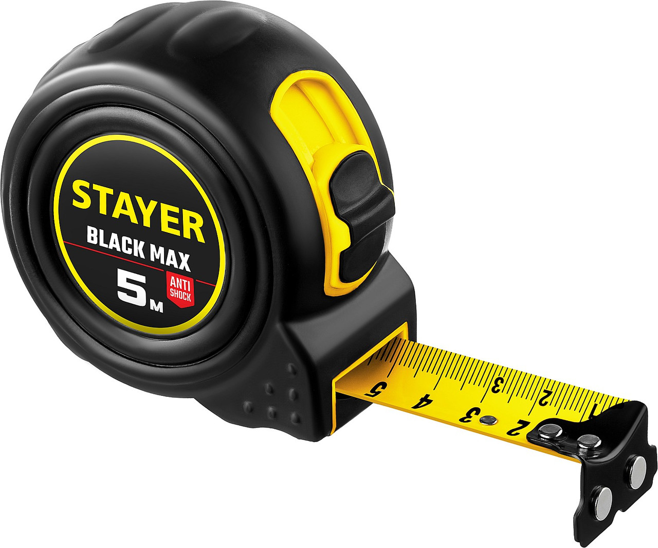 STAYER BlackMax 5м х 25мм, Рулетка с двумя фиксаторами (3410-05-25) - фото 1 - id-p112213079