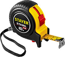 STAYER Stabil 10м х 25мм, Профессиональная рулетка с двухсторонней шкалой (34131-10)