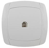 СВЕТОЗАР City light, телефонная одинарная в сборе цвет белый, Электрическая розетка (SV-54217-W)