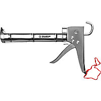 ЗУБР 310 мл хромированный, Полукорпусной пистолет для герметика, ПРОФЕССИОНАЛ (06625)