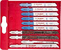 ЗУБР T-хвост., по дереву и металлу, пласт. бокс, 10шт., Набор полотен для лобзика (15586-H10)
