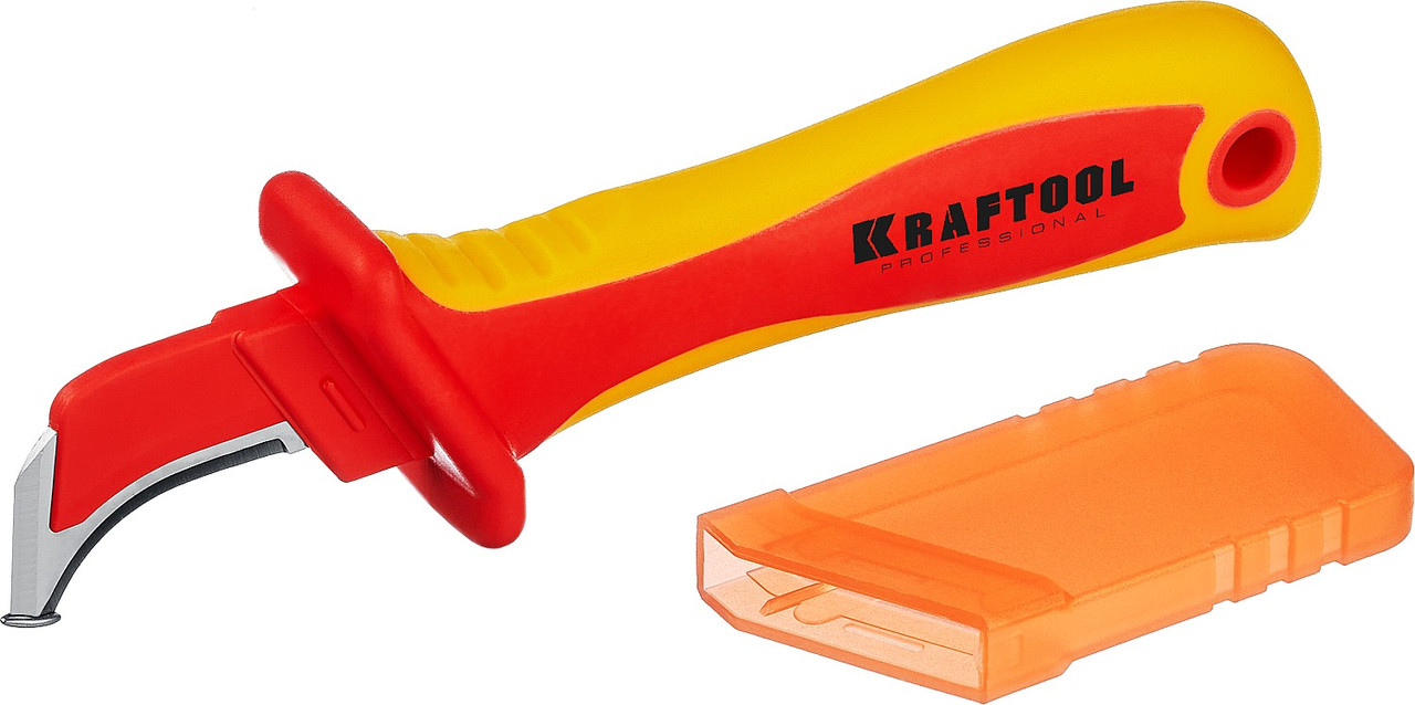 KRAFTOOL KN-7 1000В Диэлектрический нож электрика изогнутый (45400) - фото 1 - id-p112215329