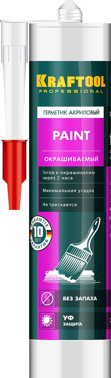 KRAFTOOL Paint 300 мл белый, Универсальный акриловый герметик (41251-0) - фото 1 - id-p112217345