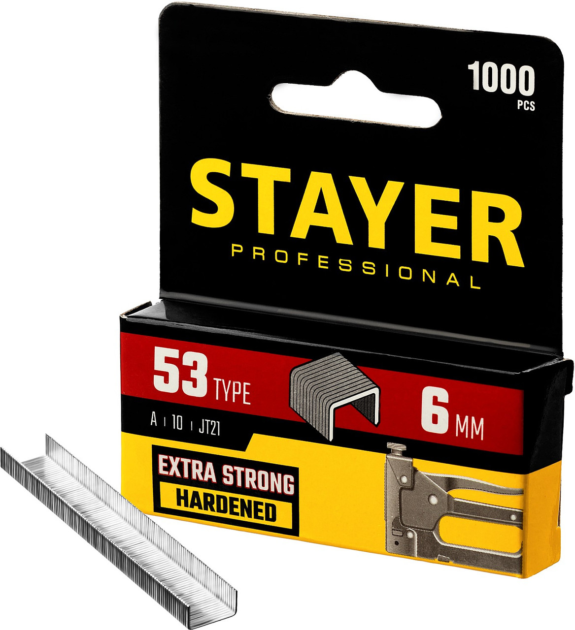 STAYER тип 53 (A/10/JT21) 6 мм, 1000 шт, калибр 23GA, скобы для степлера (3159-06) - фото 1 - id-p112213371