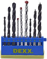 DEXX дерево 4-6-8 мм, металл 4-6-8 мм, бетон 4-6-8 мм, Набор комбинированных сверл (2970-H9)